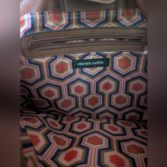 Franco Sarto Cream and Brown Tote Bag - Picture 4 of 4